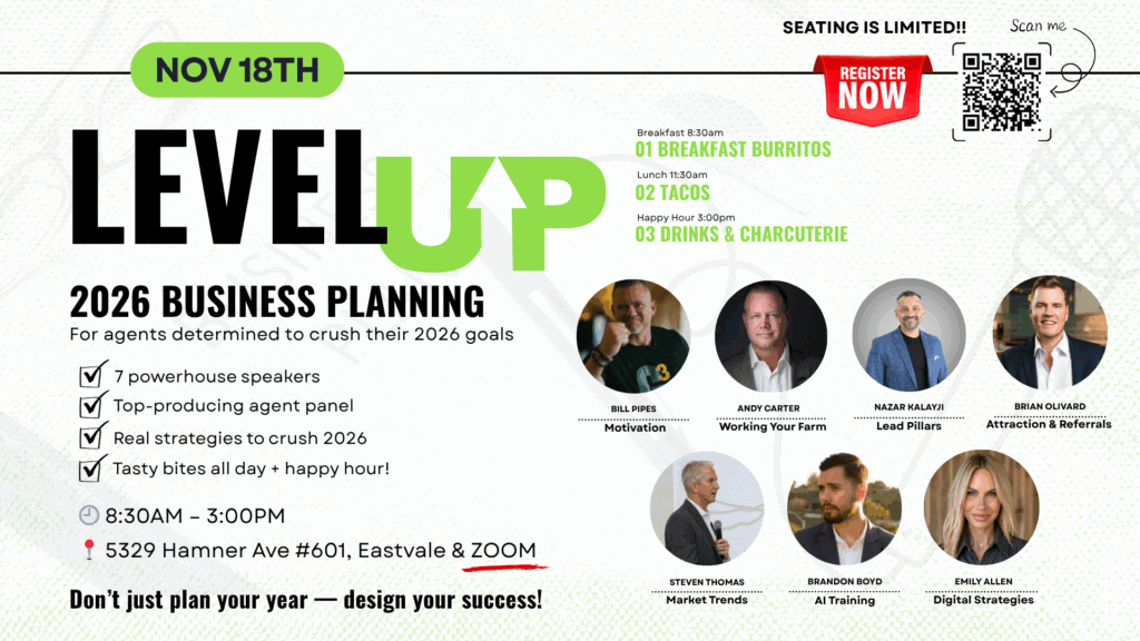 Fiv Realty Level Up Business Planning event for real estate agents — 2026 goal setting