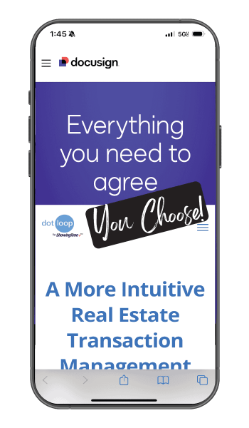 DocuSign and Dotloop document management options available through Fiv Realty